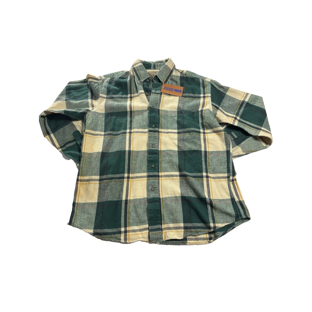 Rugged Point Authentic Quilt Lined Classic Scotch Plaid Flannel Shirt‎ Size XL